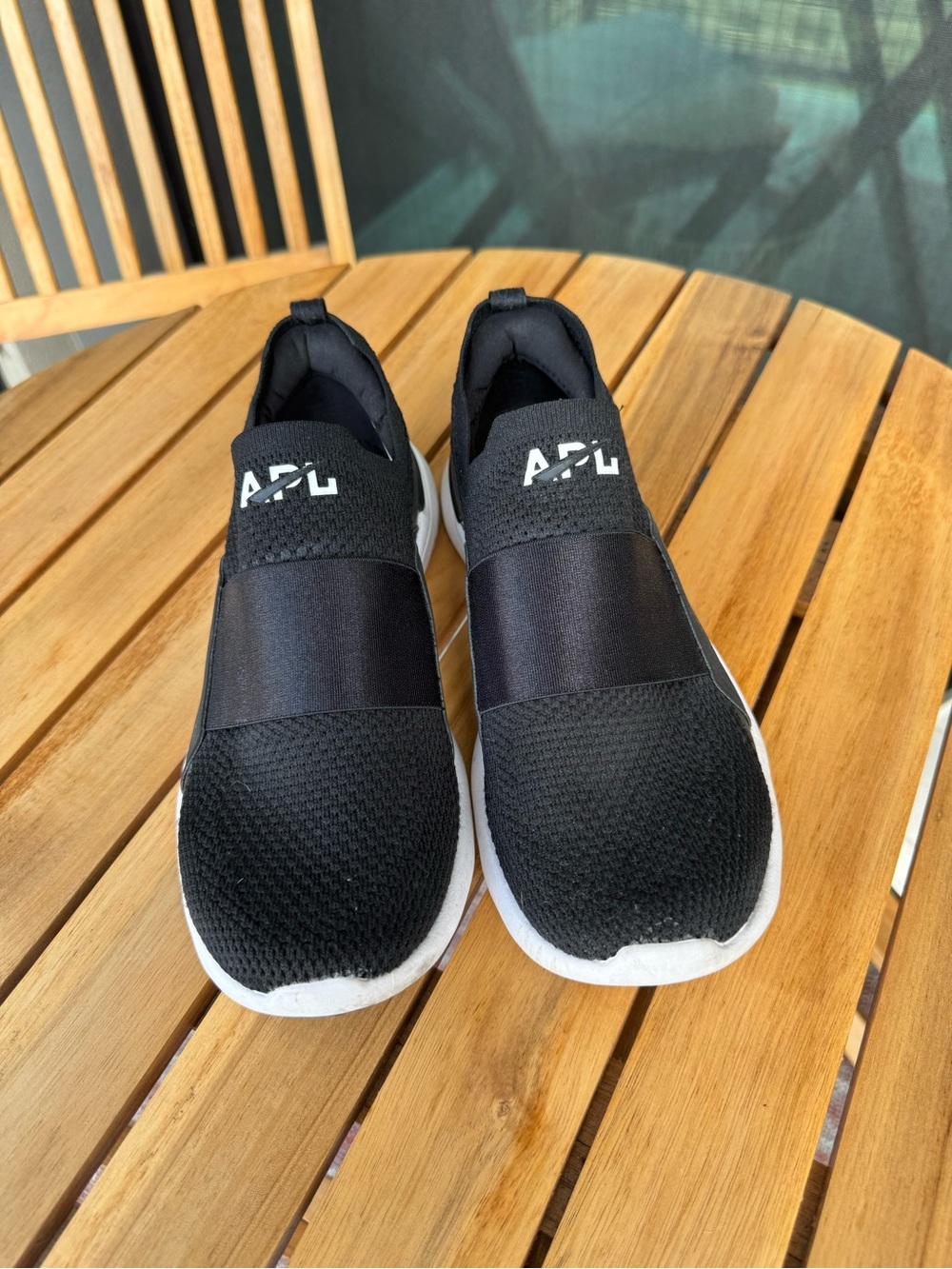 APL TechLoom Slip-On Sneakers in Black and White